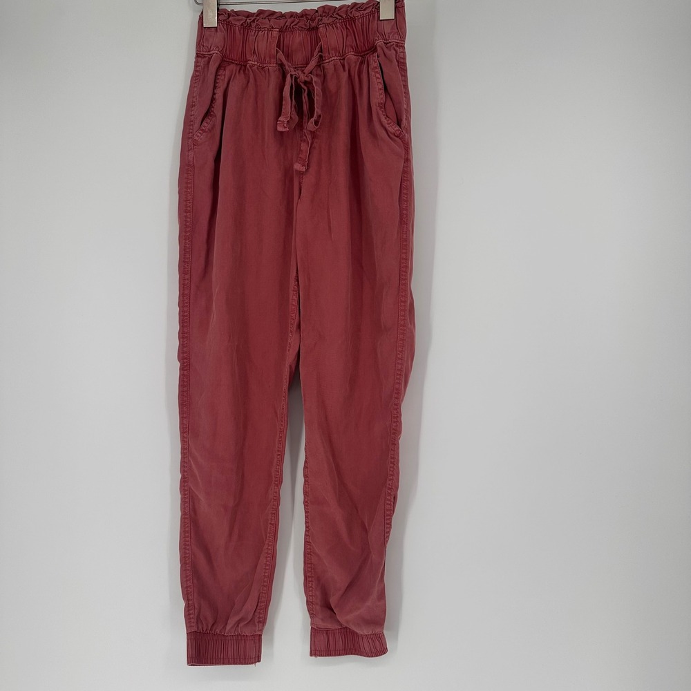Gorpcore Paperbag Waist Joggers Rose Pink XXS Lyocell Drawstring Relaxed Pants